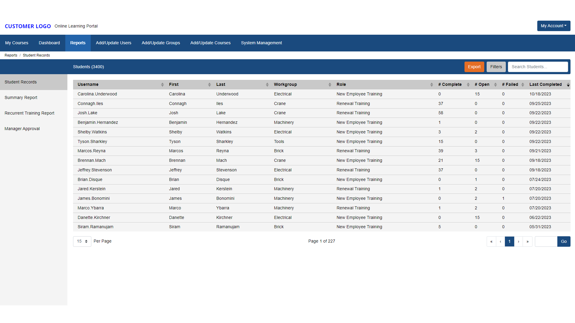 redesigned reports page
