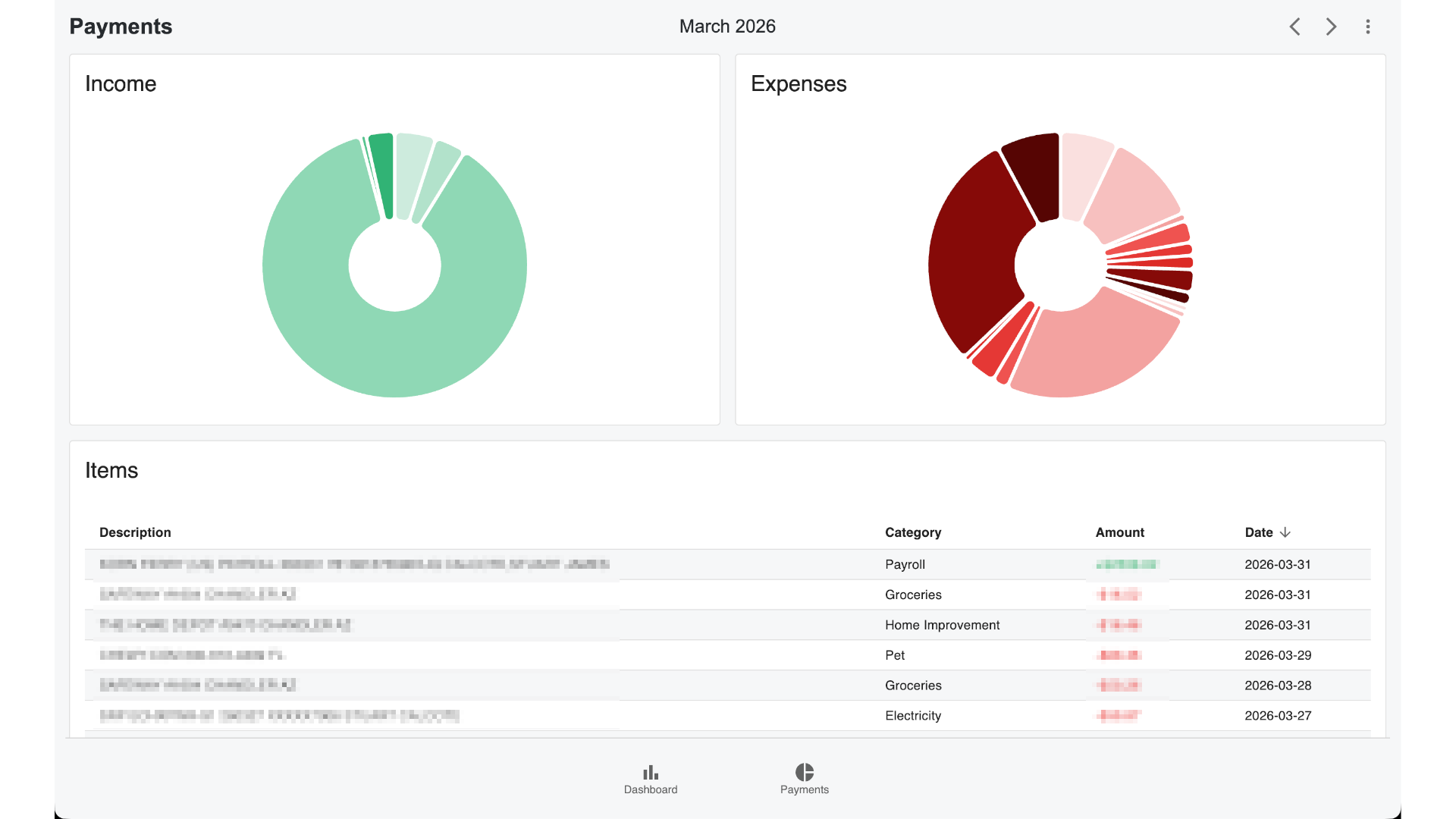 payments page